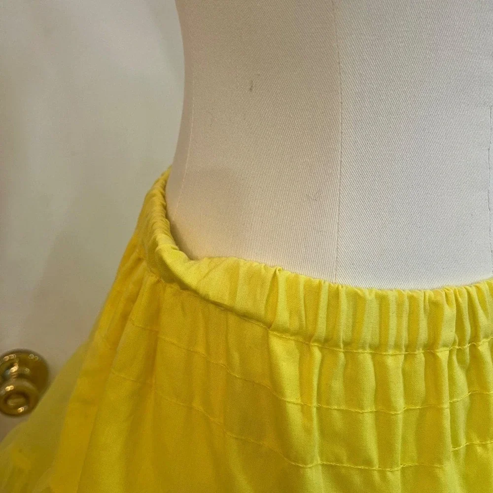 Vintage Malco Modes Yellow Nylon Petticoat Crinoline Rockabilly‎ Skirt Large
